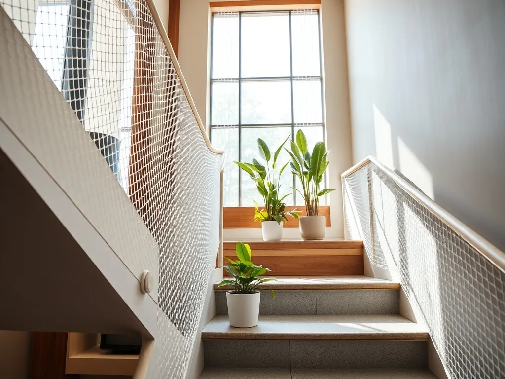 Siatki na schody i poręcze – zwiększenie bezpieczeństwa wewnątrz budynków